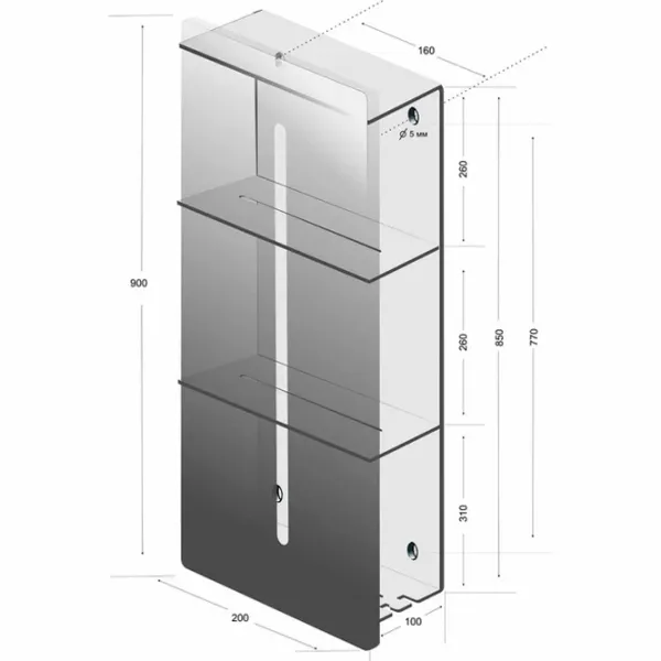 Полка для ванной Daske Shelf-Organizer Continental Алюминий/ White Mono photo 11