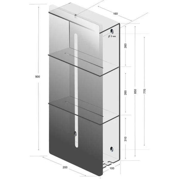 Полка для ванной Daske Shelf-Organizer Continental Алюминий/ White Mono photo 11