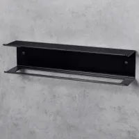 Raft pentru baie Daske Towel Rack with Shelf Pody Adhesive Aluminiu/ Black Mono photo 5