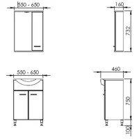 Seturi mobilă de baie Martat Olympia 55 MDF/ White photo 3