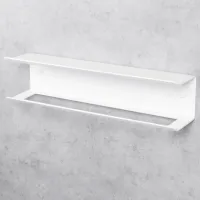 Raft pentru baie Daske Towel Rack with Shelf Pody Adhesive Aluminiu/ White Mono photo 4