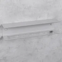 Raft pentru baie Daske Towel Rack with Shelf Pody Adhesive Aluminiu/ Grey Mono photo 4
