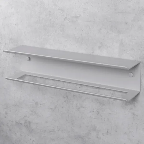 Полка для ванной Daske Towel Rack with Shelf Pody Adhesive Алюминий/ Grey Mono photo 5 Полка для ванной Daske Towel Rack with Shelf Pody Adhesive Алюминий/ Grey Mono photo 5