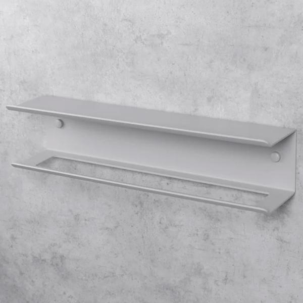 Полка для ванной Daske Towel Rack with Shelf Pody Adhesive Алюминий/ Grey Mono photo 5 Полка для ванной Daske Towel Rack with Shelf Pody Adhesive Алюминий/ Grey Mono photo 5