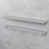 Raft pentru baie Daske Towel Rack with Shelf Pody Adhesive Aluminiu/ Grey Mono photo 5