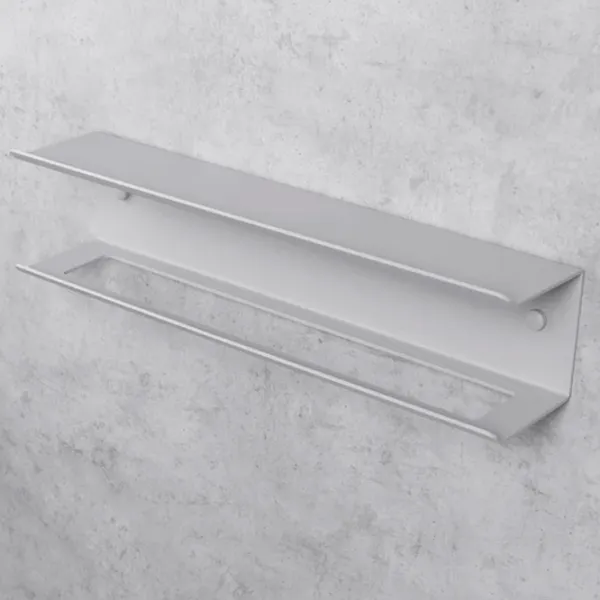 Полка для ванной Daske Towel Rack with Shelf Pody Adhesive Алюминий/ Grey Mono photo 6 Полка для ванной Daske Towel Rack with Shelf Pody Adhesive Алюминий/ Grey Mono photo 6