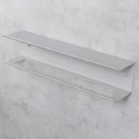 Raft pentru baie Daske Towel Rack with Shelf Pody Adhesive Aluminiu/ Grey Mono photo 6