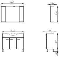 Seturi mobilă de baie Martat Olympia 100 MDF/ White photo 3