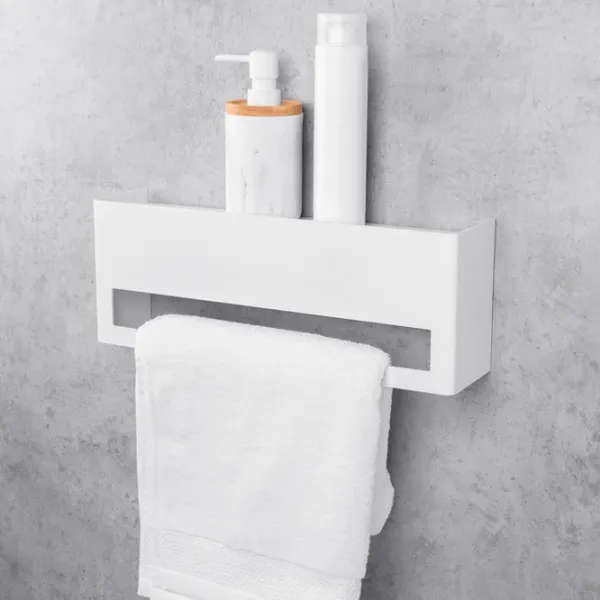 Полка для ванной Daske Towel Rack with Shelf Keyka Adhesive Алюминий/ White Mono photo 2 Полка для ванной Daske Towel Rack with Shelf Keyka Adhesive Алюминий/ White Mono photo 2