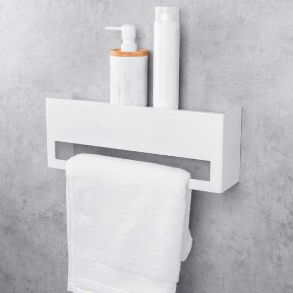 Полка для ванной Daske Towel Rack with Shelf Keyka Adhesive Алюминий/ White Mono photo 2 Полка для ванной Daske Towel Rack with Shelf Keyka Adhesive Алюминий/ White Mono photo 2