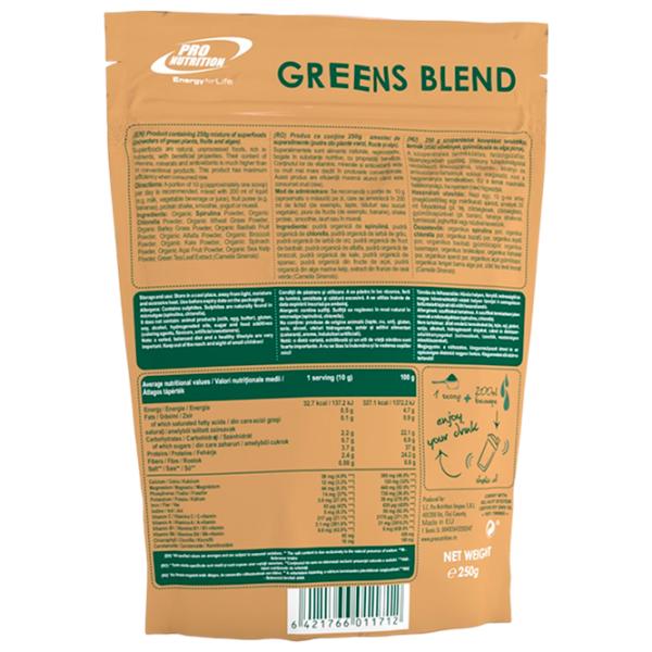 Proteină Pro Nutrition Protein Powder Vegan Greens Blend 250 g (pn0176) praf/ Mix de verdeață photo 2 Proteină Pro Nutrition Protein Powder Vegan Greens Blend 250 g (pn0176) praf/ Mix de verdeață photo 2