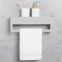 Raft pentru baie Daske Towel Rack with Shelf Keyka Adhesive Aluminiu/ Grey Mono photo 5
