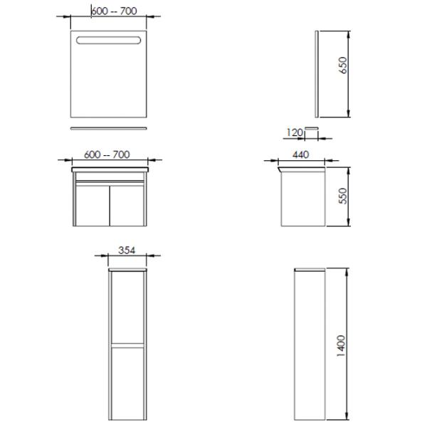 Seturi mobilă de baie Martat Isik 60 MDF/ White photo 2