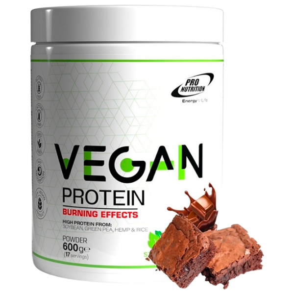 Протеин Pro Nutrition Protein Powder Vegan Protein Burning Effects 600 г (pn0177) порошок/ Брауни с шоколадом photo 1 Протеин Pro Nutrition Protein Powder Vegan Protein Burning Effects 600 г (pn0177) порошок/ Брауни с шоколадом photo 1