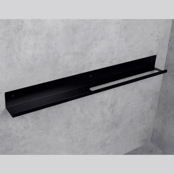 Полка для ванной Daske Towel Rack with Shelf Mirage Adhesive Right Алюминий/ Black photo 2