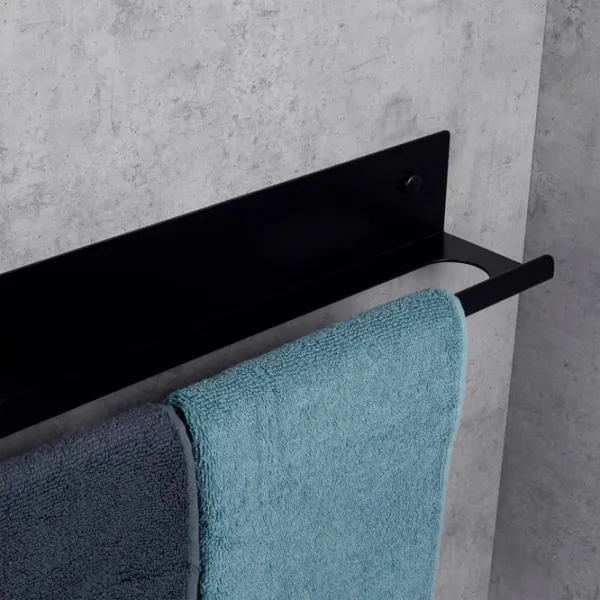 Полка для ванной Daske Towel Rack with Shelf Mirage Adhesive Right Алюминий/ Black photo 5