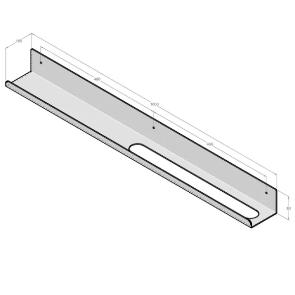Полка для ванной Daske Towel Rack with Shelf Mirage Adhesive Right Алюминий/ Black photo 6