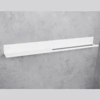 Raft pentru baie Daske Towel Rack with Shelf Mirage Adhesive Right Aluminiu/ White photo 2