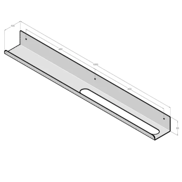 Полка для ванной Daske Towel Rack with Shelf Mirage Adhesive Right Алюминий/ White photo 6
