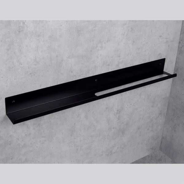 Полка для ванной Daske Towel Rack with Shelf Mirage Adhesive Left Алюминий/ Black photo 3
