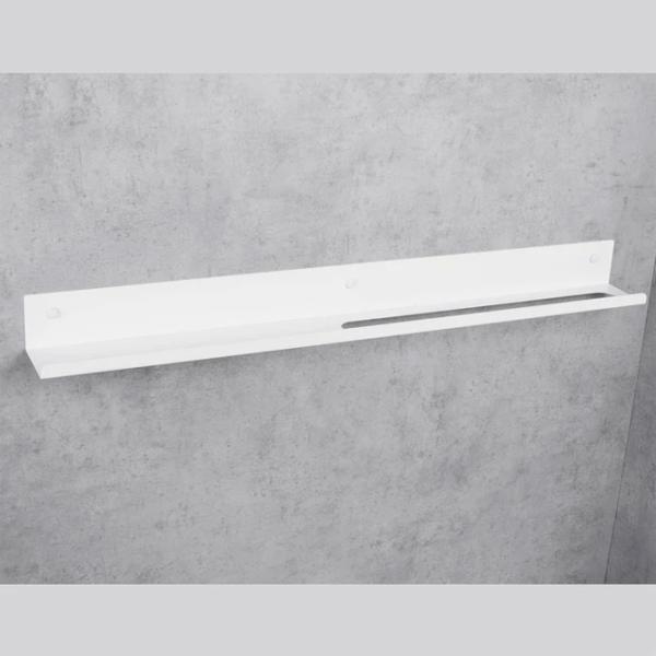 Полка для ванной Daske Towel Rack with Shelf Mirage Adhesive Left Алюминий/ White photo 2