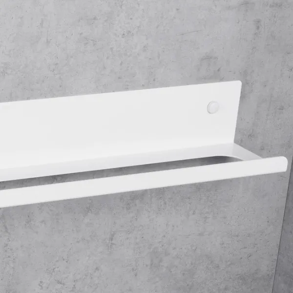 Полка для ванной Daske Towel Rack with Shelf Mirage Adhesive Left Алюминий/ White photo 3