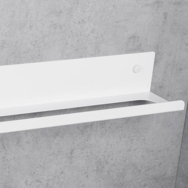 Полка для ванной Daske Towel Rack with Shelf Mirage Adhesive Left Алюминий/ White photo 3