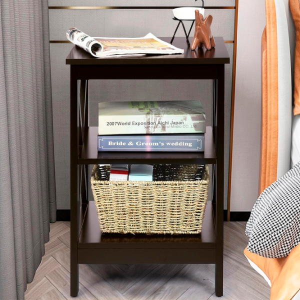 Тумбочки Costway HW65688CF-2 61 x 40 x 40см/ МДФ/ Brown photo 3