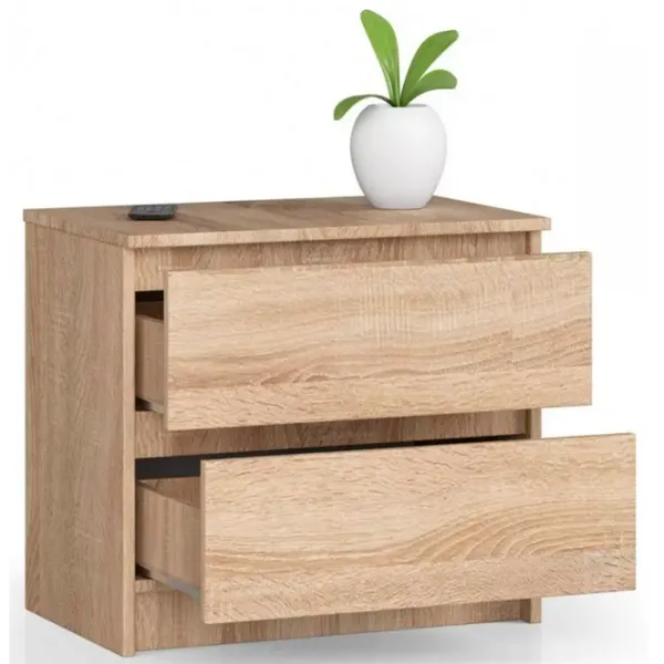 Тумбочки Akord K60 2SZ 55 x 60 x 40см/ ЛДСП/ Дуб cонома photo 2