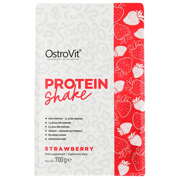 Протеин OstroVit Protein Shake 700 г (5903933908014) порошок/ Клубника photo 2 Протеин OstroVit Protein Shake 700 г (5903933908014) порошок/ Клубника photo 2
