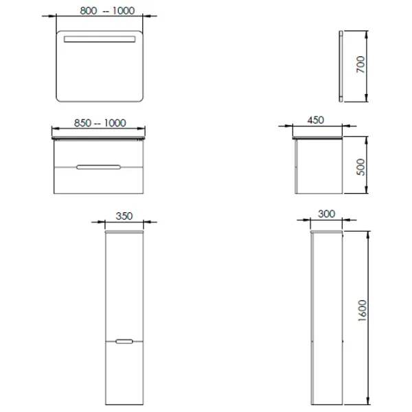Seturi mobilă de baie Martat Irmak 100 MDF/ Gray photo 3