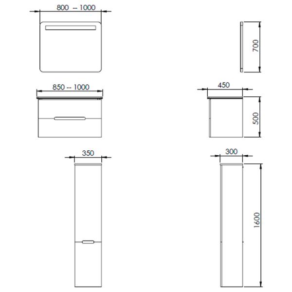 Seturi mobilă de baie Martat Irmak 100 MDF/ Gray photo 3