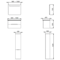 Dulap cu lavoar Martat Irmak 85 Pe perete/ MDF/ Gray photo 3