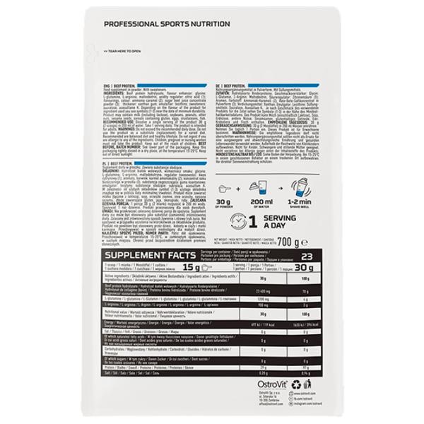 Протеин OstroVit Beef Protein 700 г (5903933910116) порошок/ Шоколад, кокос photo 2 Протеин OstroVit Beef Protein 700 г (5903933910116) порошок/ Шоколад, кокос photo 2