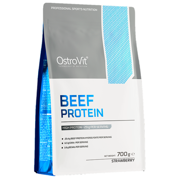 Proteină OstroVit Beef Protein 700 g (5903933910130) praf/ Сăpșuni photo 1 Proteină OstroVit Beef Protein 700 g (5903933910130) praf/ Сăpșuni photo 1