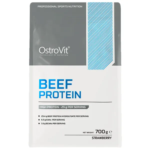 Proteină OstroVit Beef Protein 700 g (5903933910130) praf/ Сăpșuni photo 2 Proteină OstroVit Beef Protein 700 g (5903933910130) praf/ Сăpșuni photo 2