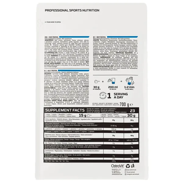 Протеин OstroVit Beef Protein 700 г (5903933910154) порошок/ Ваниль photo 2 Протеин OstroVit Beef Protein 700 г (5903933910154) порошок/ Ваниль photo 2