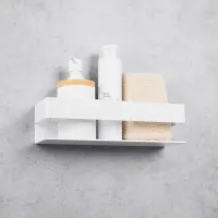 Raft pentru baie Daske Shelf-Organizer Skandi Adhesive Aluminiu/ White Mono photo 2