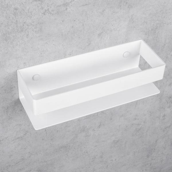 Raft pentru baie Daske Shelf-Organizer Skandi Adhesive Aluminiu/ White Mono photo 4