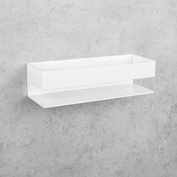 Raft pentru baie Daske Shelf-Organizer Skandi Adhesive Aluminiu/ White Mono photo 5