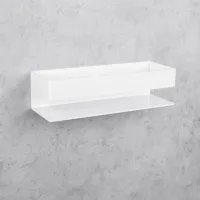 Raft pentru baie Daske Shelf-Organizer Skandi Adhesive Aluminiu/ White Mono photo 5