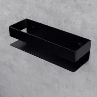 Raft pentru baie Daske Shelf-Organizer Skandi Adhesive Aluminiu/ Black Mono photo 3
