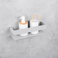 Raft pentru baie Daske Shelf-Organizer Skandi Adhesive Aluminiu/ Grey Mono photo 2