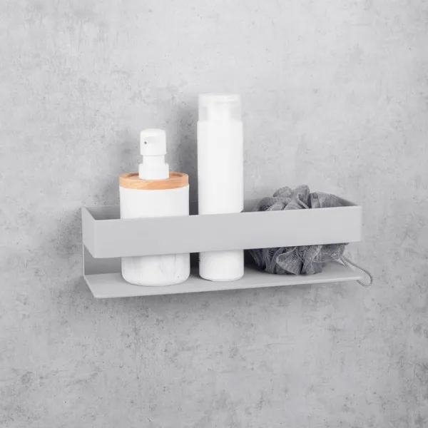 Raft pentru baie Daske Shelf-Organizer Skandi Adhesive Aluminiu/ Grey Mono photo 4