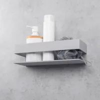 Raft pentru baie Daske Shelf-Organizer Skandi Adhesive Aluminiu/ Grey Mono photo 5