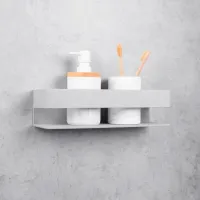 Raft pentru baie Daske Shelf-Organizer Skandi Adhesive Aluminiu/ Grey Mono photo 6