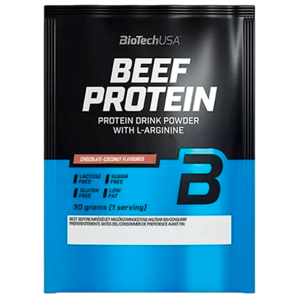 Proteină BioTechUSA Beef Protein 30 g (5999076223756) praf/ Ciocolată, Cocos photo 1
