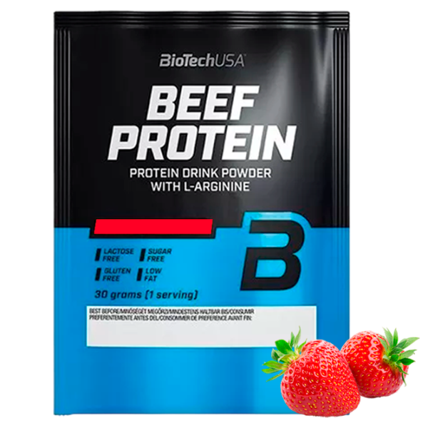 Proteină BioTechUSA Beef Protein 30 g (5999076223770) praf/ Сăpșuni photo 1 Proteină BioTechUSA Beef Protein 30 g (5999076223770) praf/ Сăpșuni photo 1