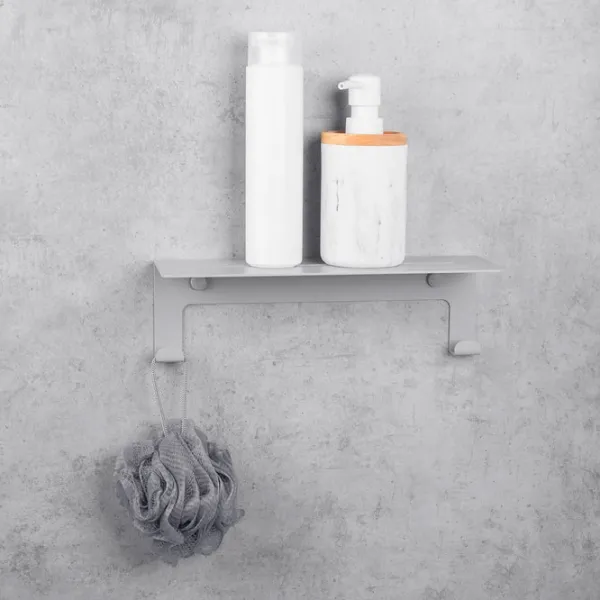 Raft pentru baie Daske Floating Shower Shelves Grohys Adhesive Aluminiu/ Grey Mono photo 3