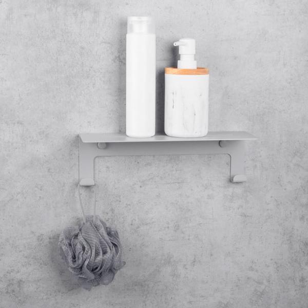 Raft pentru baie Daske Floating Shower Shelves Grohys Adhesive Aluminiu/ Grey Mono photo 3